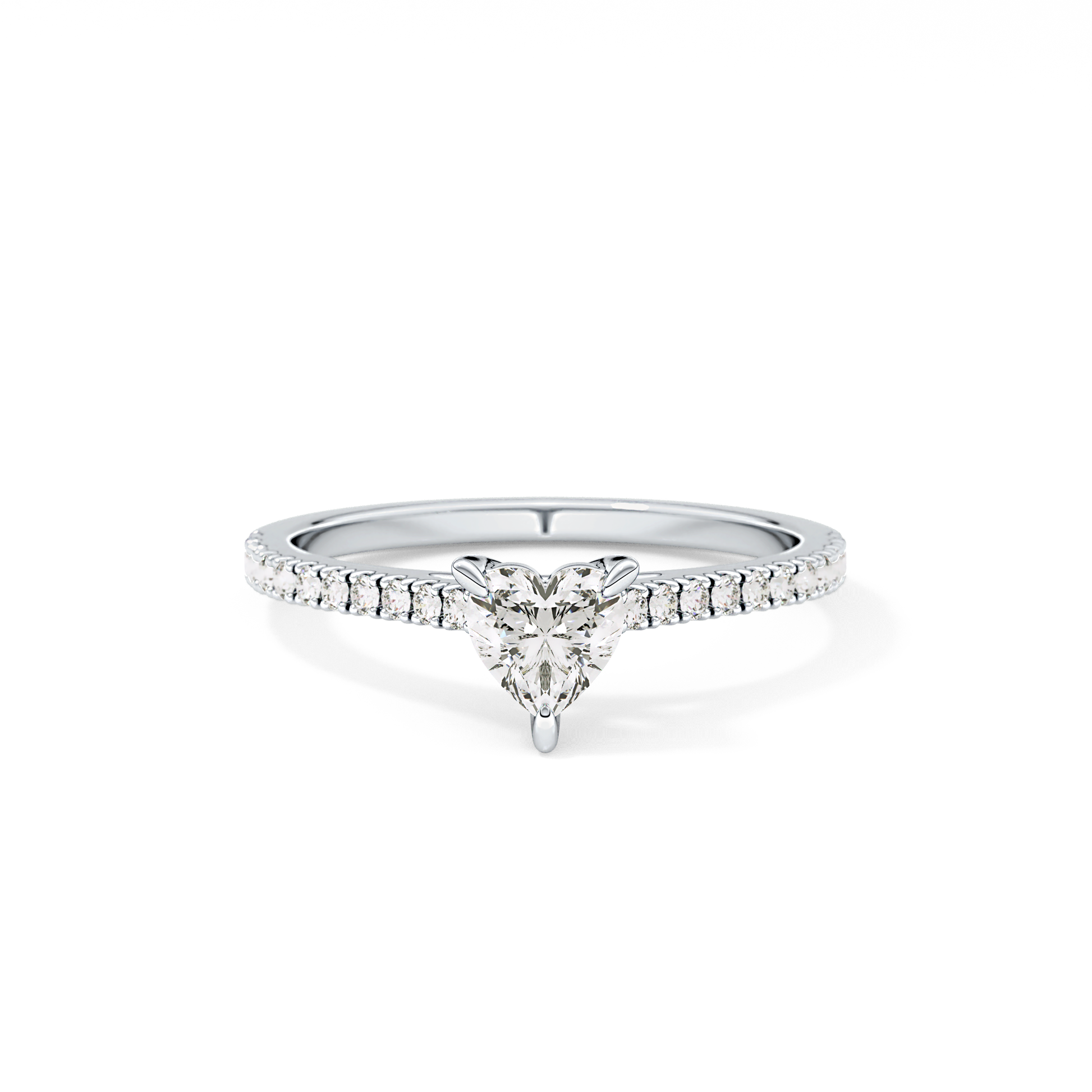 Heart Pave Lab Grown Diamond Engagement Ring