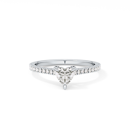 Heart Pave Lab Grown Diamond Engagement Ring