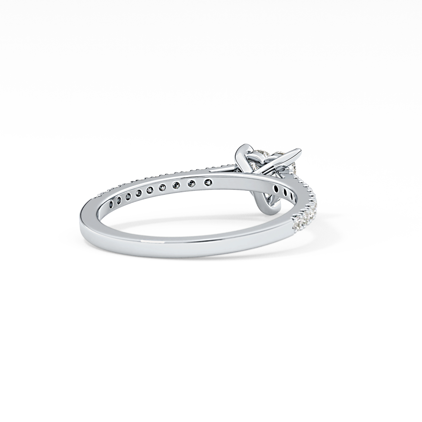 Heart Pave Lab Grown Diamond Engagement Ring