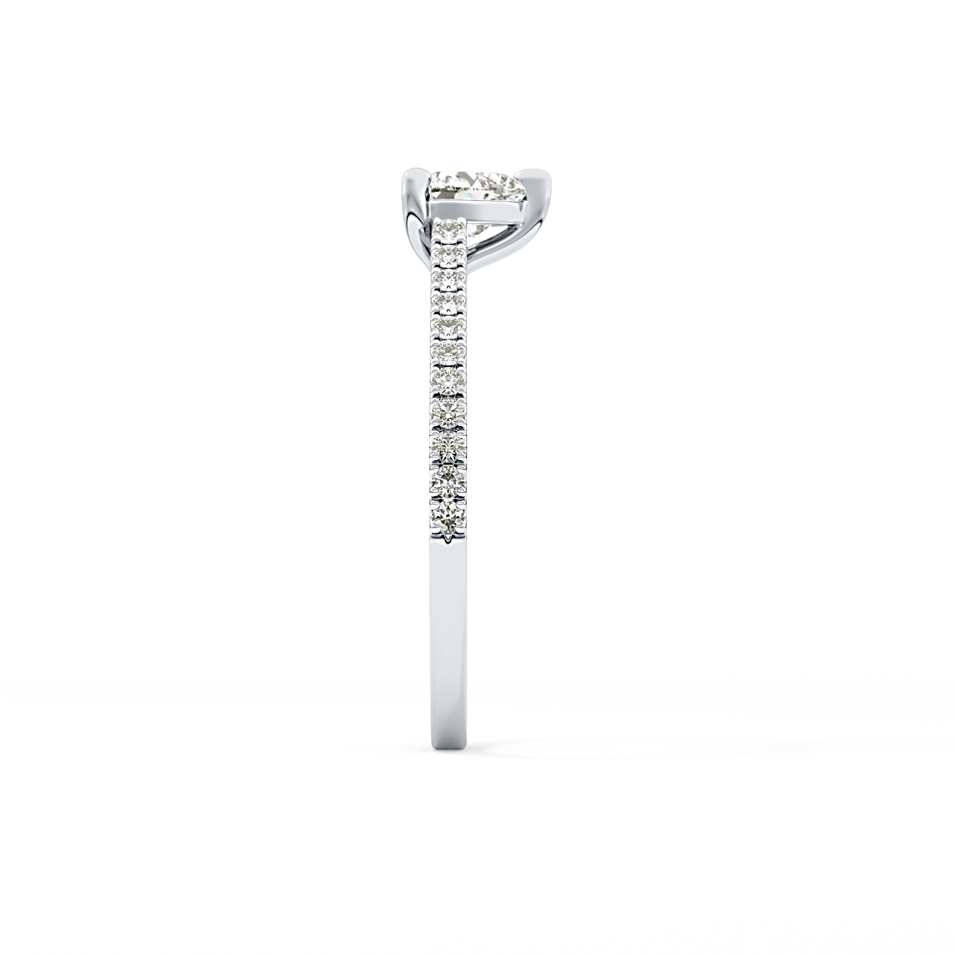 Heart Pave Lab Grown Diamond Engagement Ring