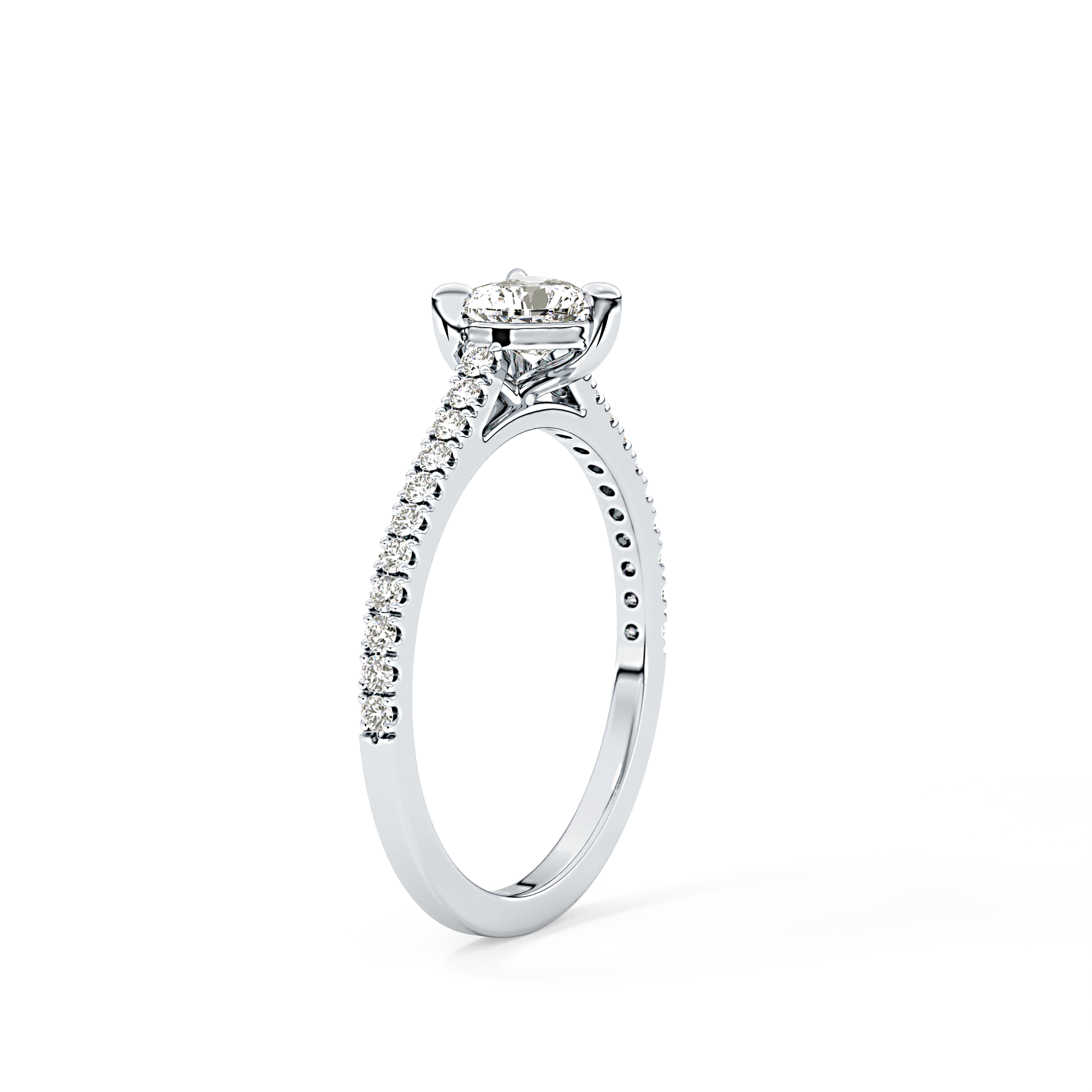 Heart Pave Lab Grown Diamond Engagement Ring