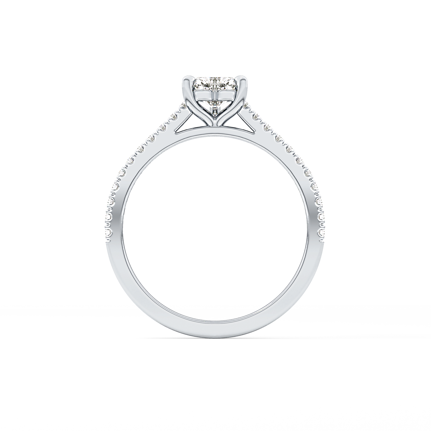 Heart Pave Lab Grown Diamond Engagement Ring
