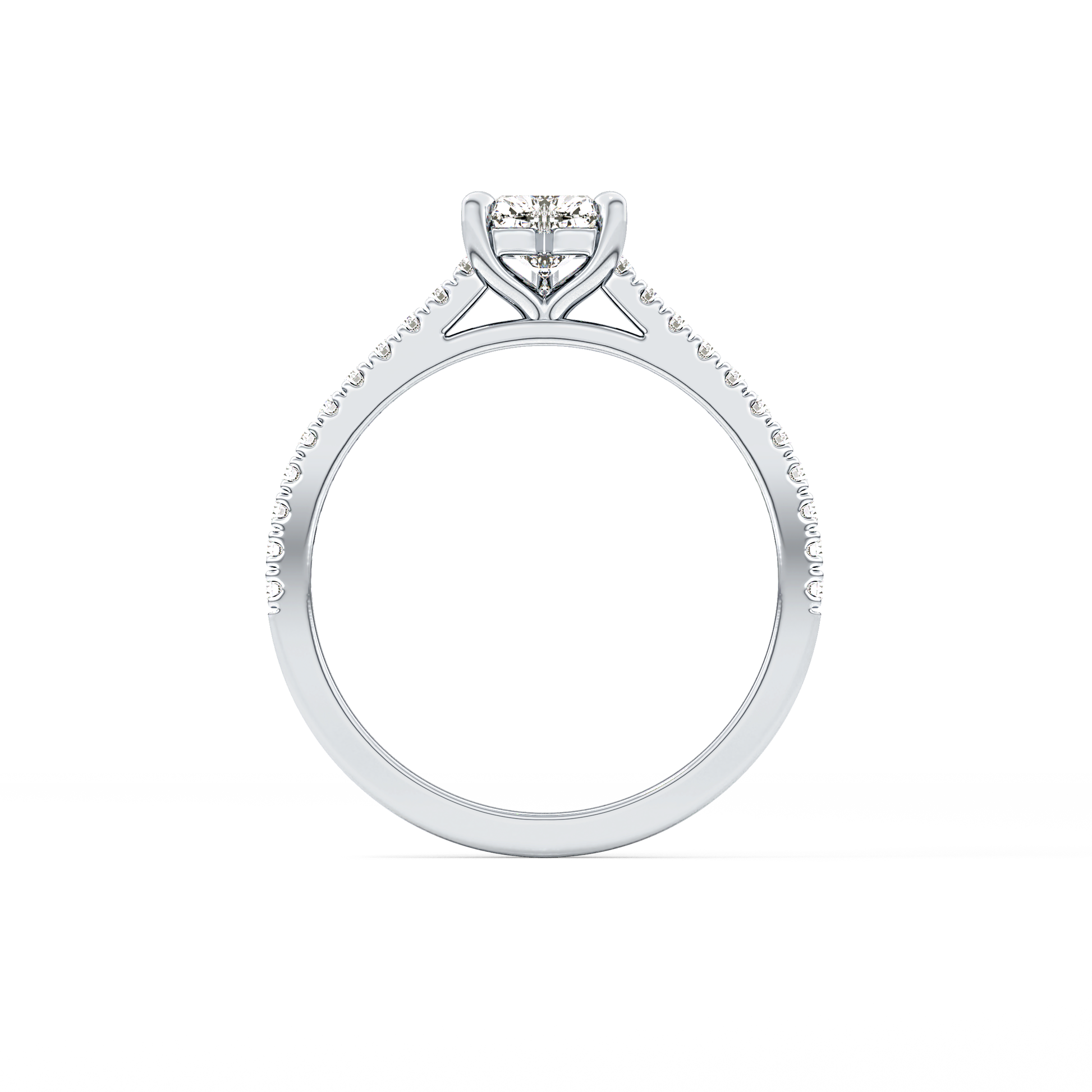 Heart Pave Lab Grown Diamond Engagement Ring