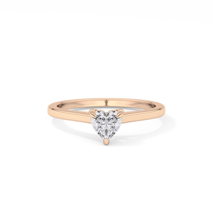 Heart Solitaire Lab Grown Diamond Engagement Ring