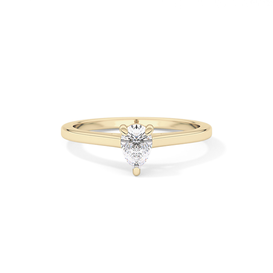 Pear 0.35 Solitaire Lab Grown Diamond Engagement Ring