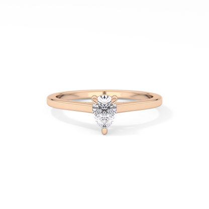 Pear 0.35 Solitaire Lab Grown Diamond Engagement Ring