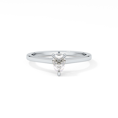 Pear 0.35 Solitaire Lab Grown Diamond Engagement Ring