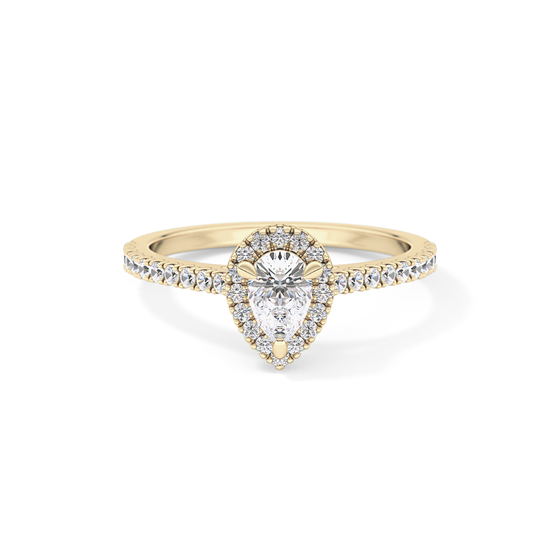 Pear Halo & Pave Lab Grown Diamond Engagement Ring