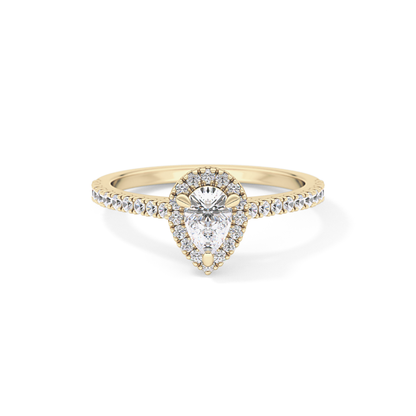 Pear Halo & Pave Lab Grown Diamond Engagement Ring