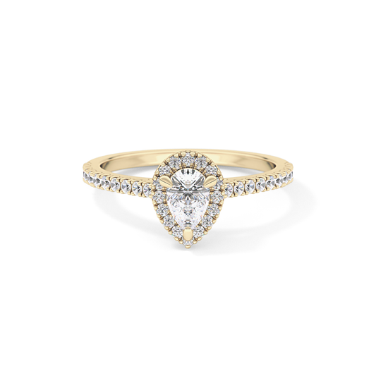Pear Halo & Pave Lab Grown Diamond Engagement Ring
