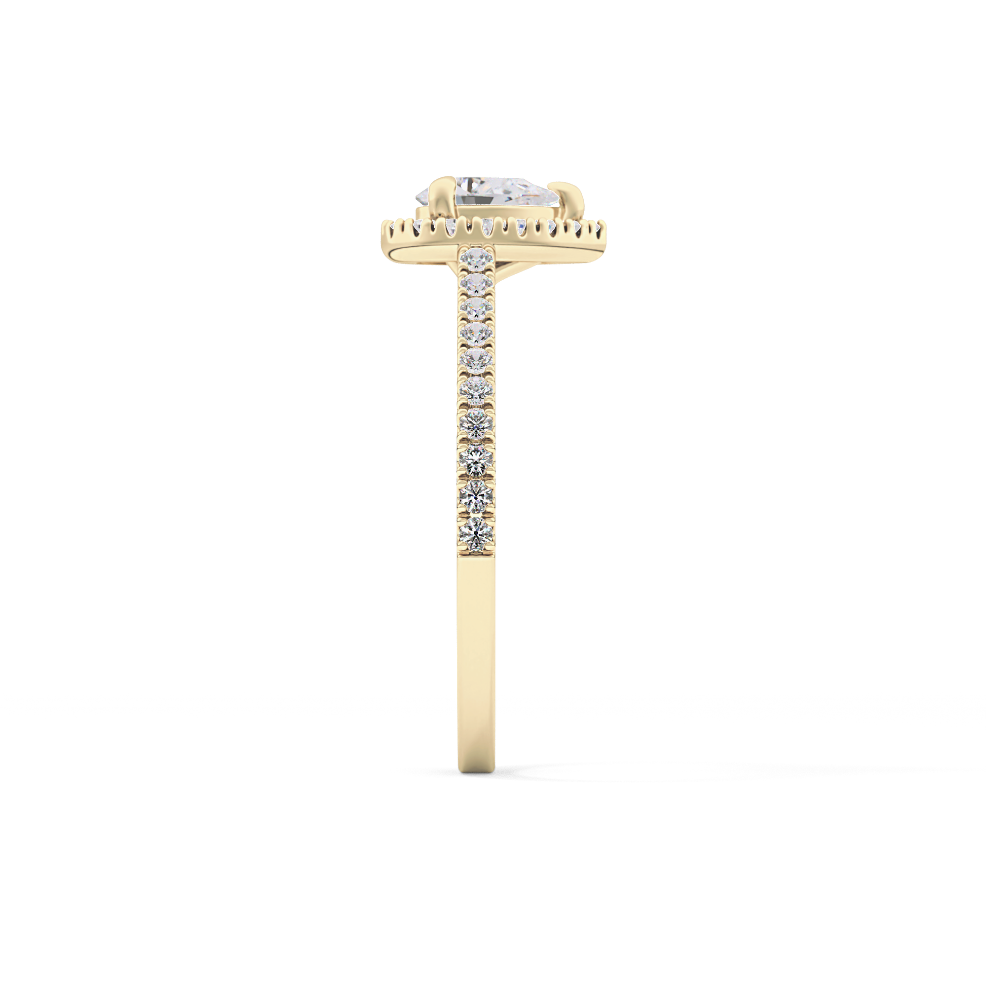 Pear Halo & Pave Lab Grown Diamond Engagement Ring