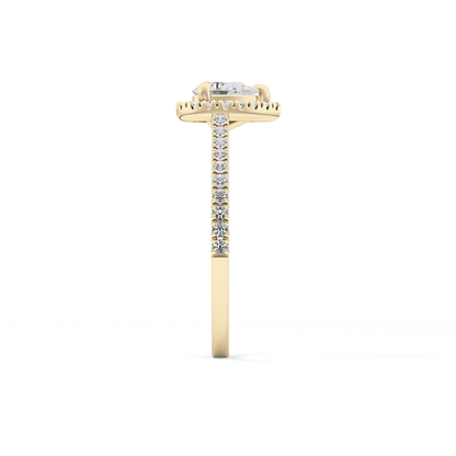 Pear Halo & Pave Lab Grown Diamond Engagement Ring