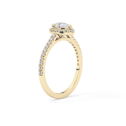 Pear Halo & Pave Lab Grown Diamond Engagement Ring