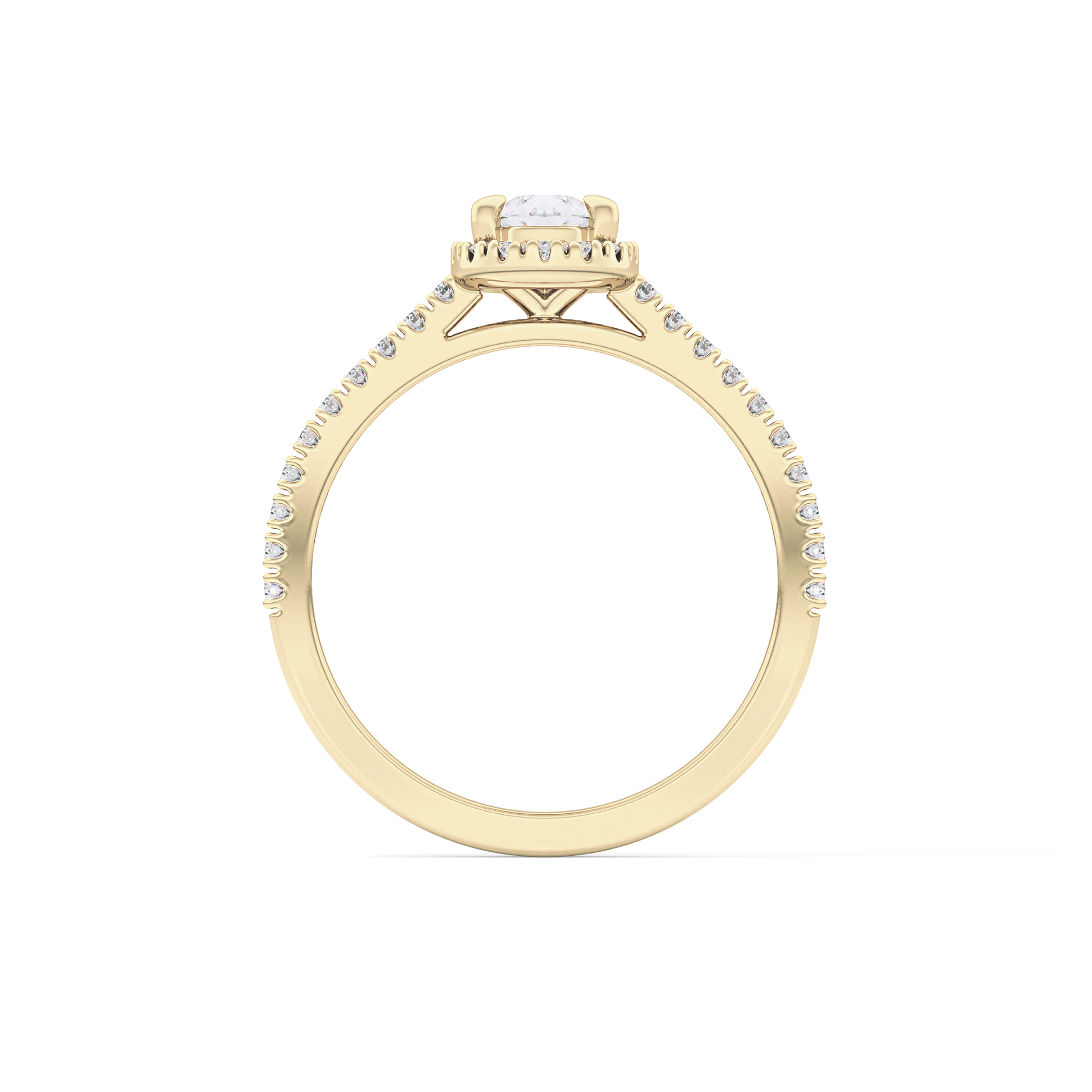 Pear Halo & Pave Lab Grown Diamond Engagement Ring