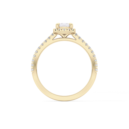 Pear Halo & Pave Lab Grown Diamond Engagement Ring