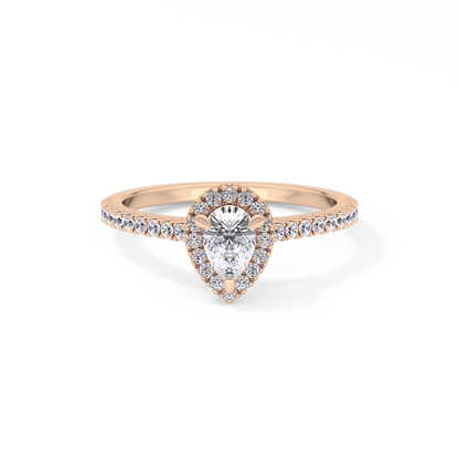 Pear Halo & Pave Lab Grown Diamond Engagement Ring