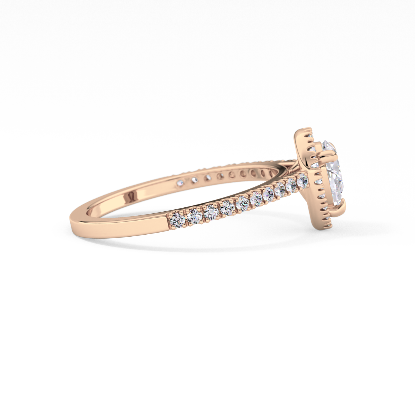 Pear Halo & Pave Lab Grown Diamond Engagement Ring