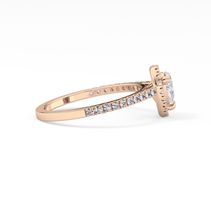 Pear Halo & Pave Lab Grown Diamond Engagement Ring