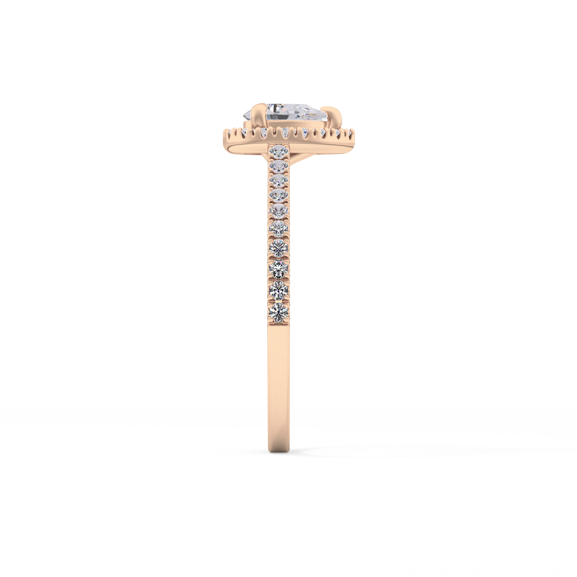 Pear Halo & Pave Lab Grown Diamond Engagement Ring