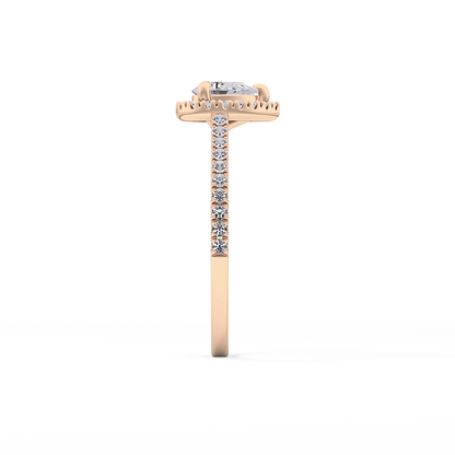 Pear Halo & Pave Lab Grown Diamond Engagement Ring
