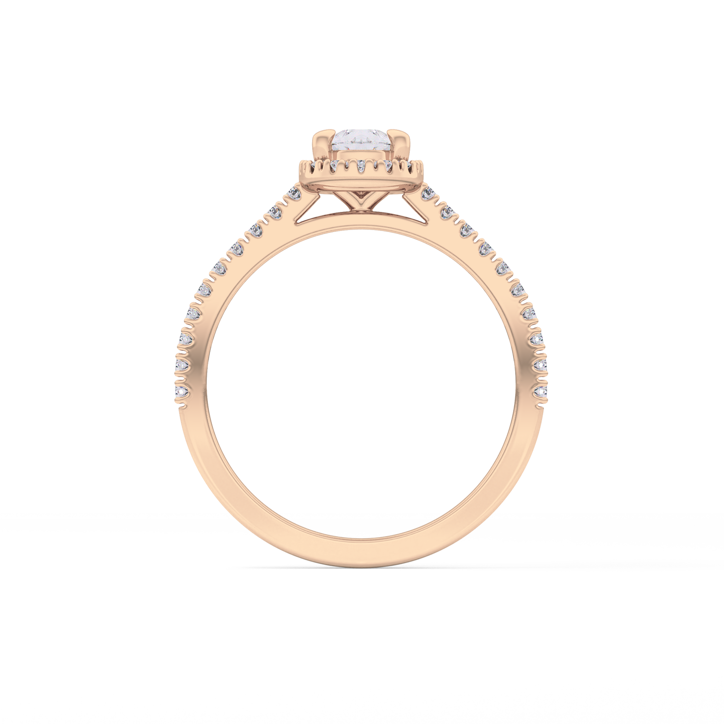 Pear Halo & Pave Lab Grown Diamond Engagement Ring