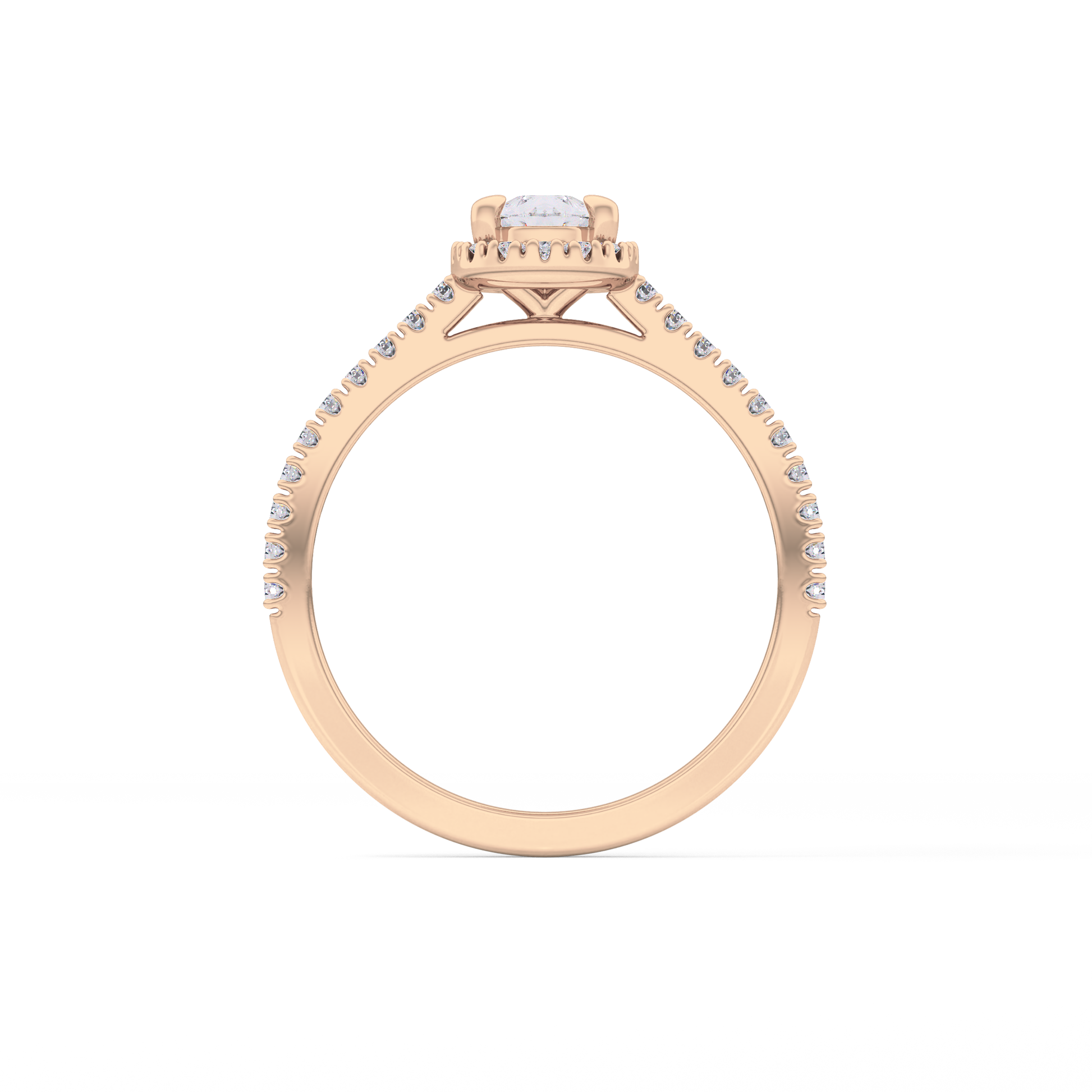 Pear Halo & Pave Lab Grown Diamond Engagement Ring