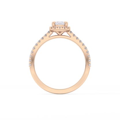 Pear Halo & Pave Lab Grown Diamond Engagement Ring