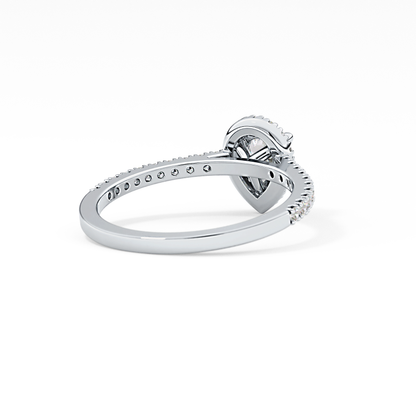Pear Halo & Pave Lab Grown Diamond Engagement Ring