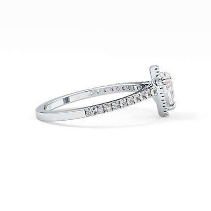 Pear Halo & Pave Lab Grown Diamond Engagement Ring