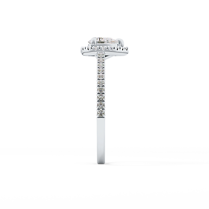 Pear Halo & Pave Lab Grown Diamond Engagement Ring
