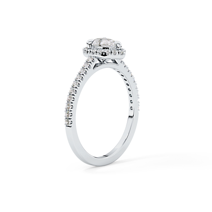 Pear Halo & Pave Lab Grown Diamond Engagement Ring
