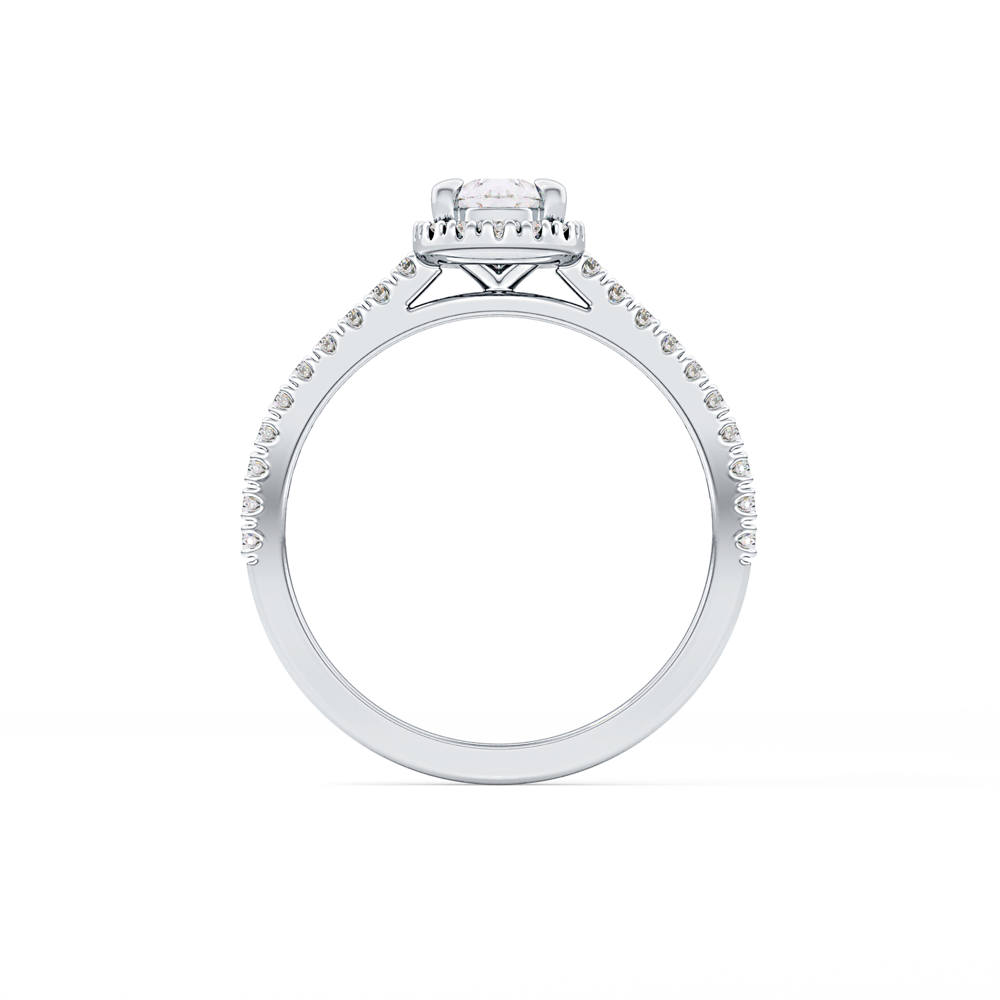 Pear Halo & Pave Lab Grown Diamond Engagement Ring