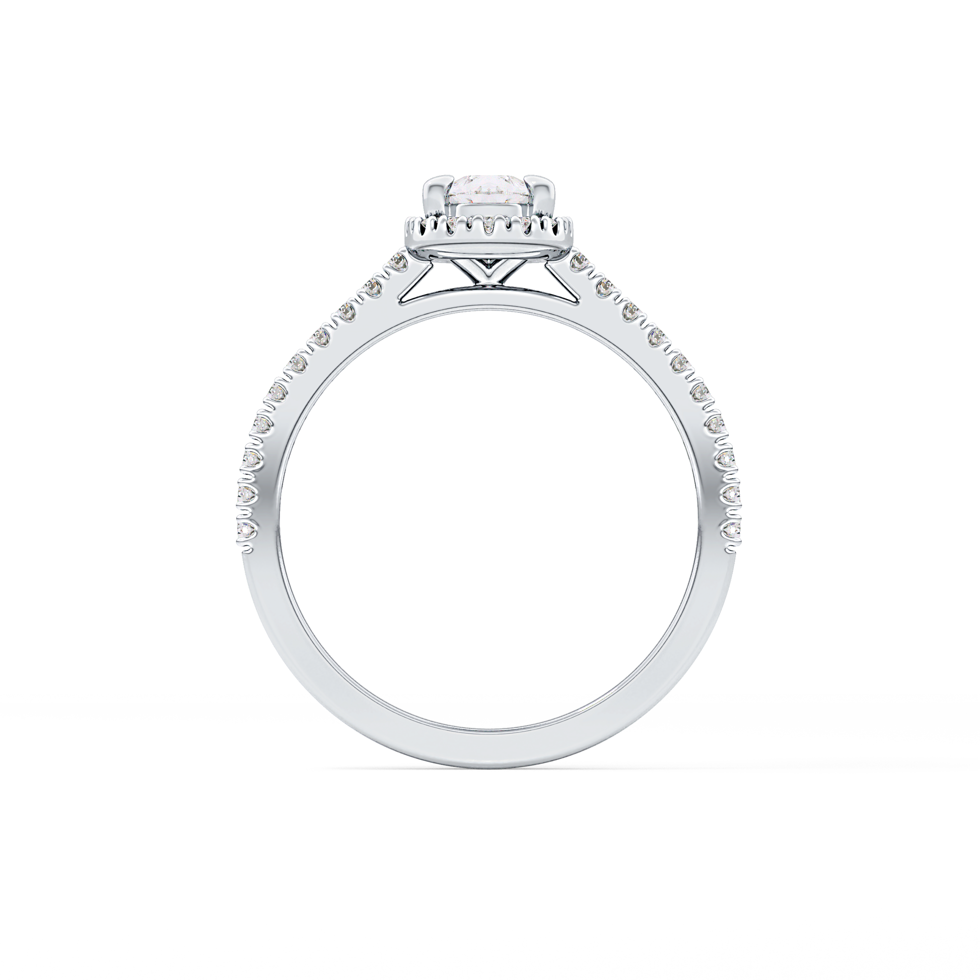 Pear Halo & Pave Lab Grown Diamond Engagement Ring