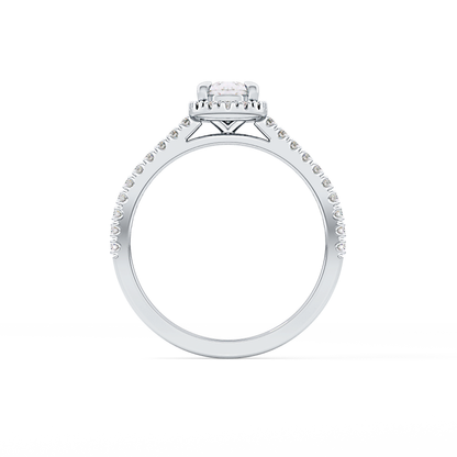 Pear Halo & Pave Lab Grown Diamond Engagement Ring