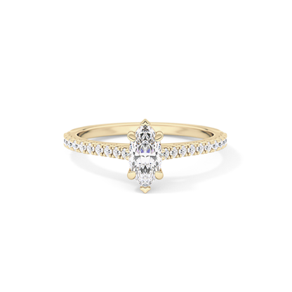 Marquise Pave Lab Grown Diamond Engagement Ring