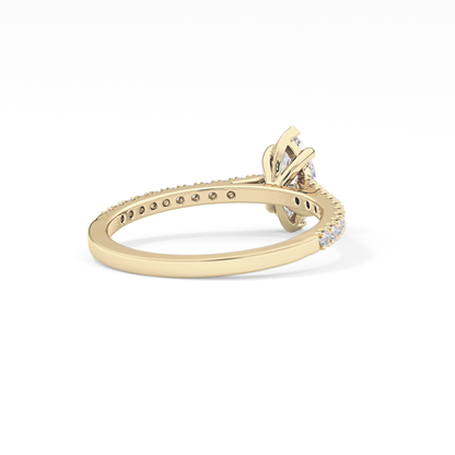 Marquise Pave Lab Grown Diamond Engagement Ring