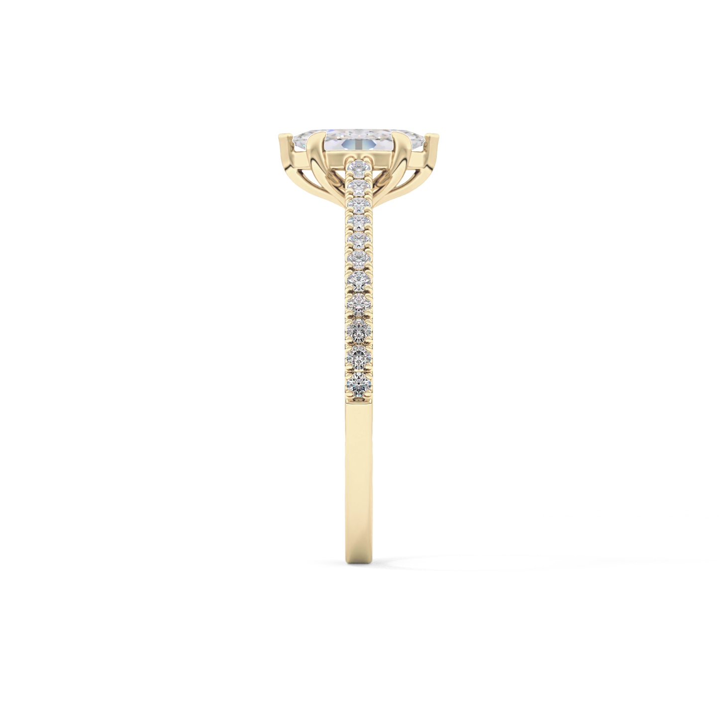 Marquise Pave Lab Grown Diamond Engagement Ring