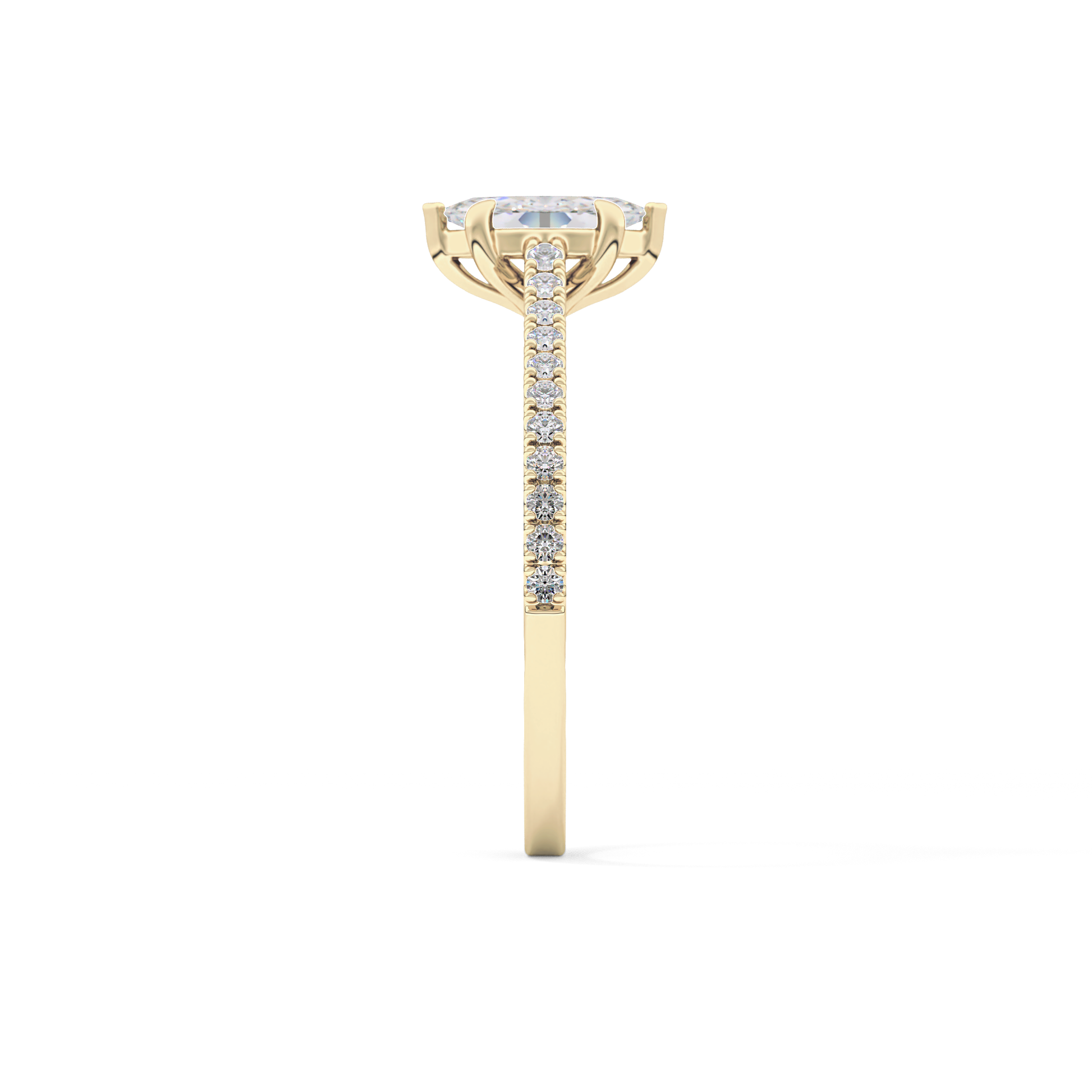 Marquise Pave Lab Grown Diamond Engagement Ring