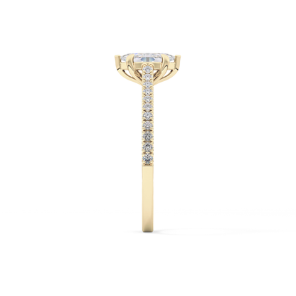 Marquise Pave Lab Grown Diamond Engagement Ring