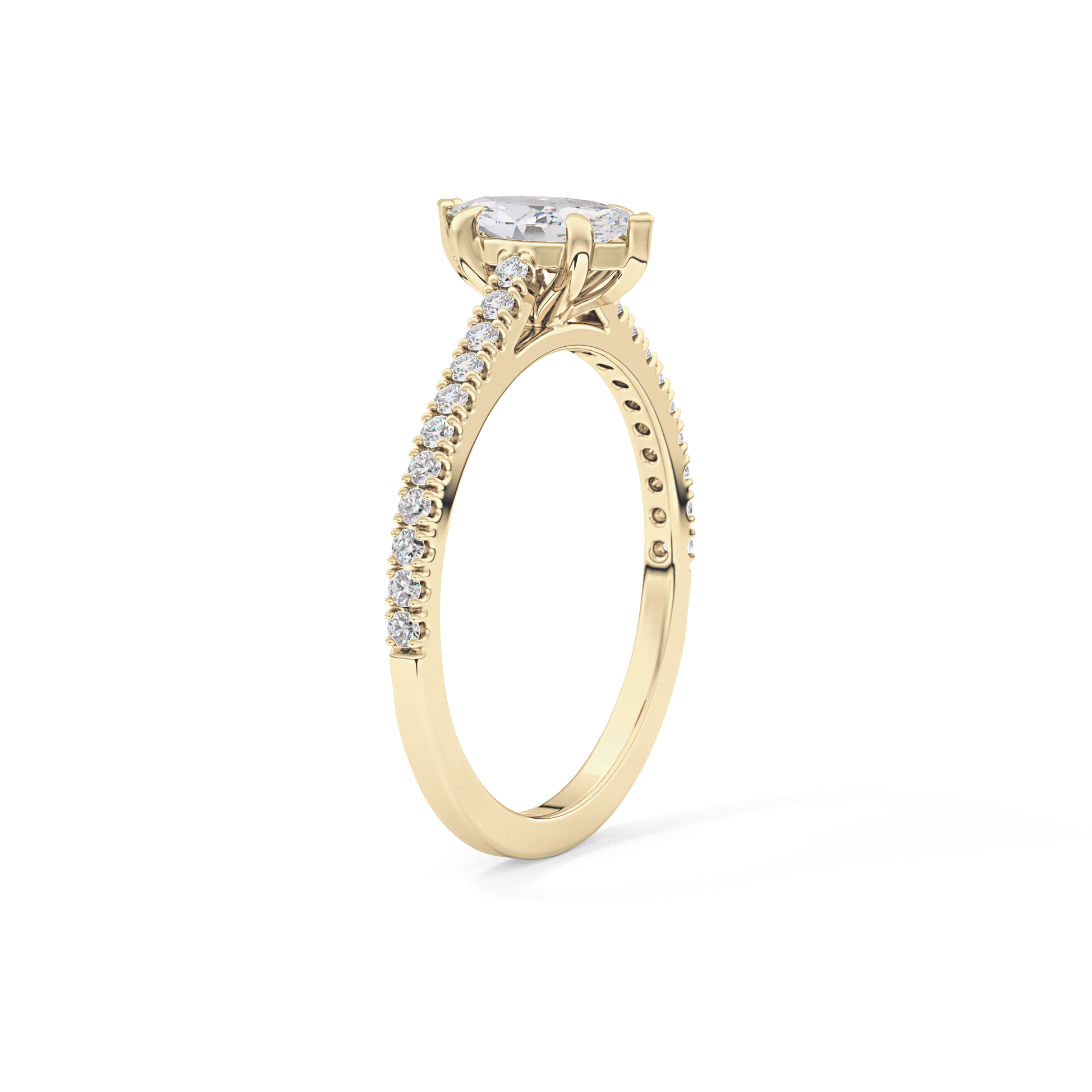 Marquise Pave Lab Grown Diamond Engagement Ring