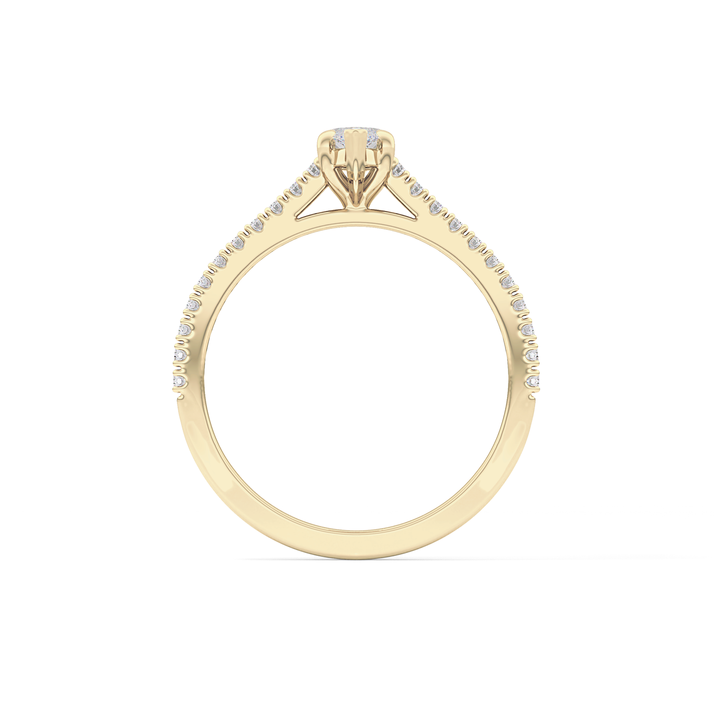 Marquise Pave Lab Grown Diamond Engagement Ring