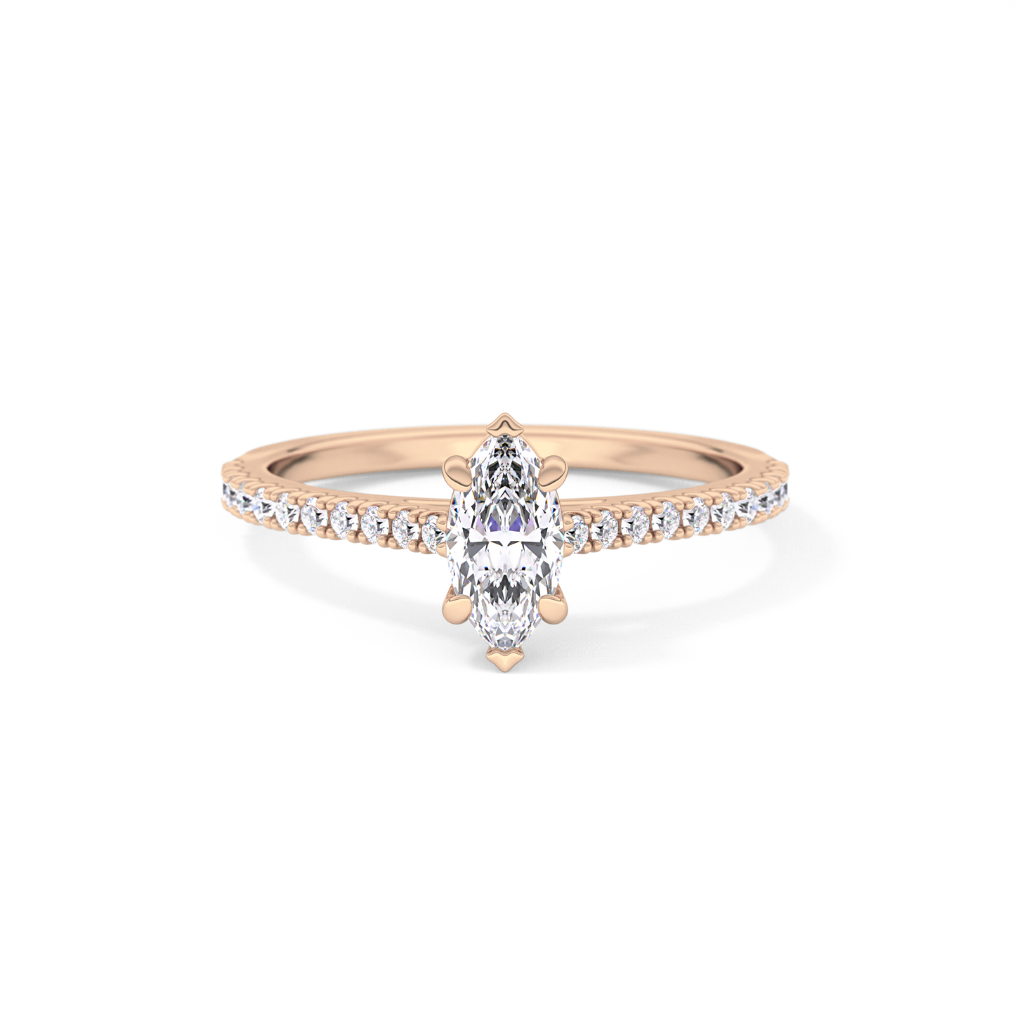 Marquise Pave Lab Grown Diamond Engagement Ring