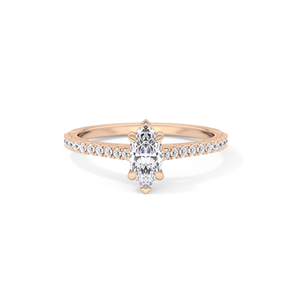 Marquise Pave Lab Grown Diamond Engagement Ring