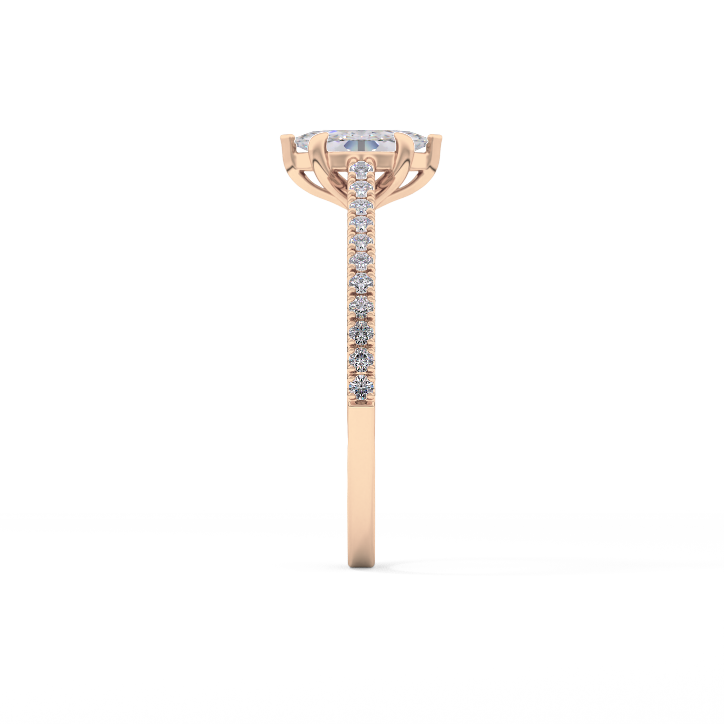 Marquise Pave Lab Grown Diamond Engagement Ring