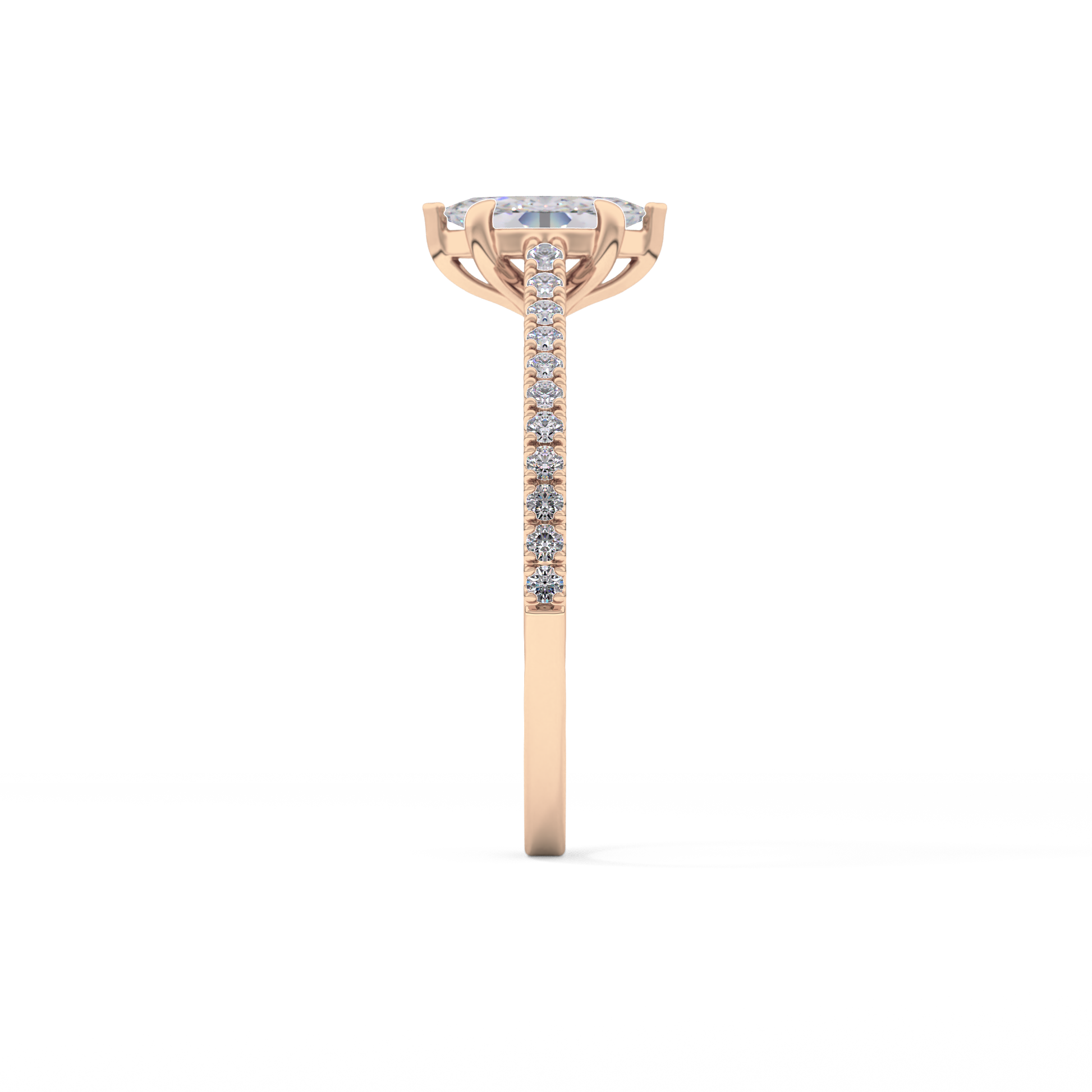 Marquise Pave Lab Grown Diamond Engagement Ring