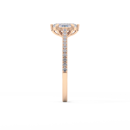 Marquise Pave Lab Grown Diamond Engagement Ring