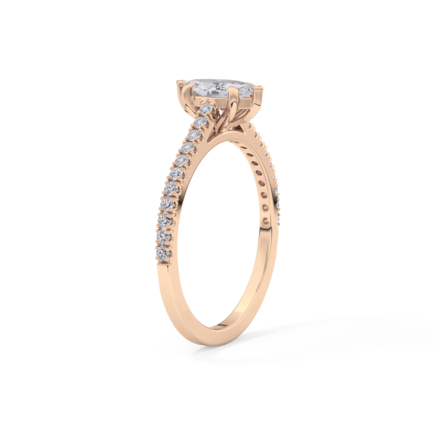 Marquise Pave Lab Grown Diamond Engagement Ring