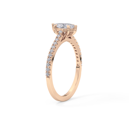Marquise Pave Lab Grown Diamond Engagement Ring