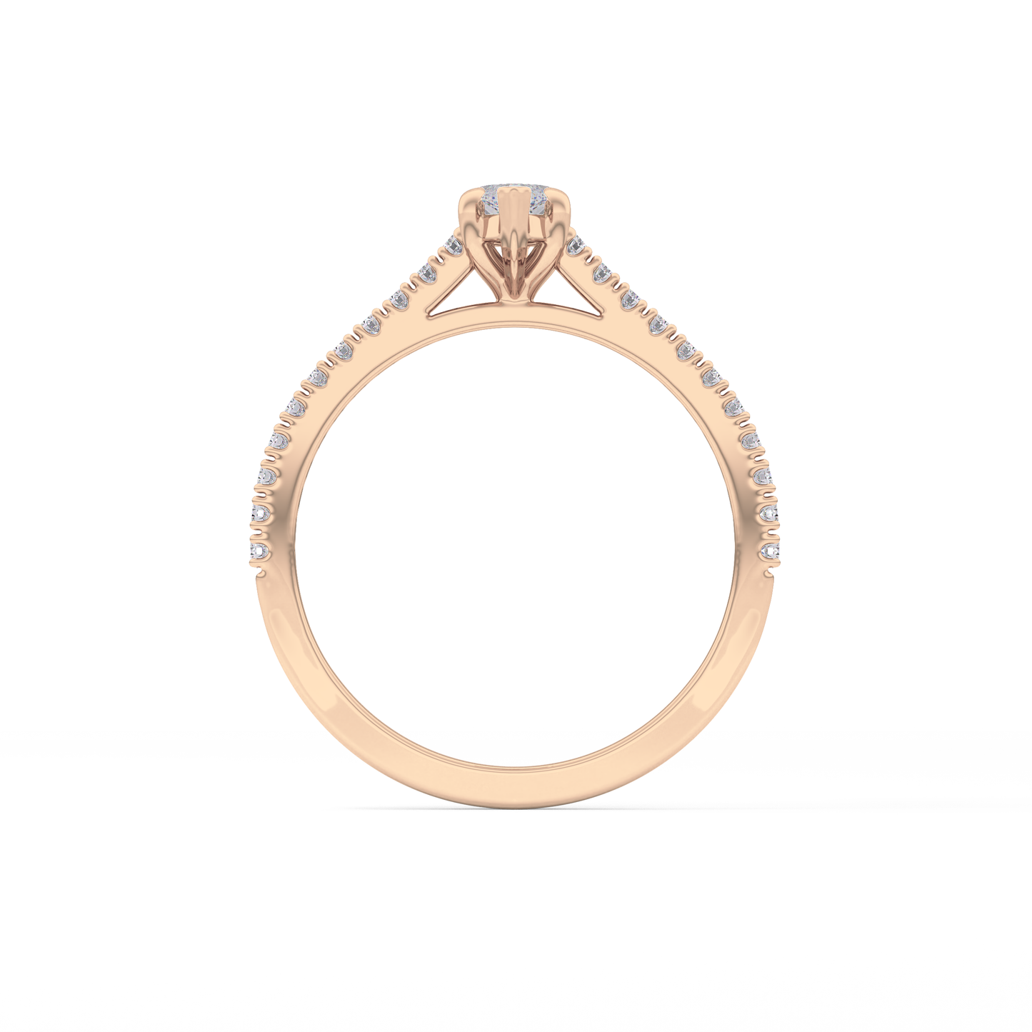 Marquise Pave Lab Grown Diamond Engagement Ring
