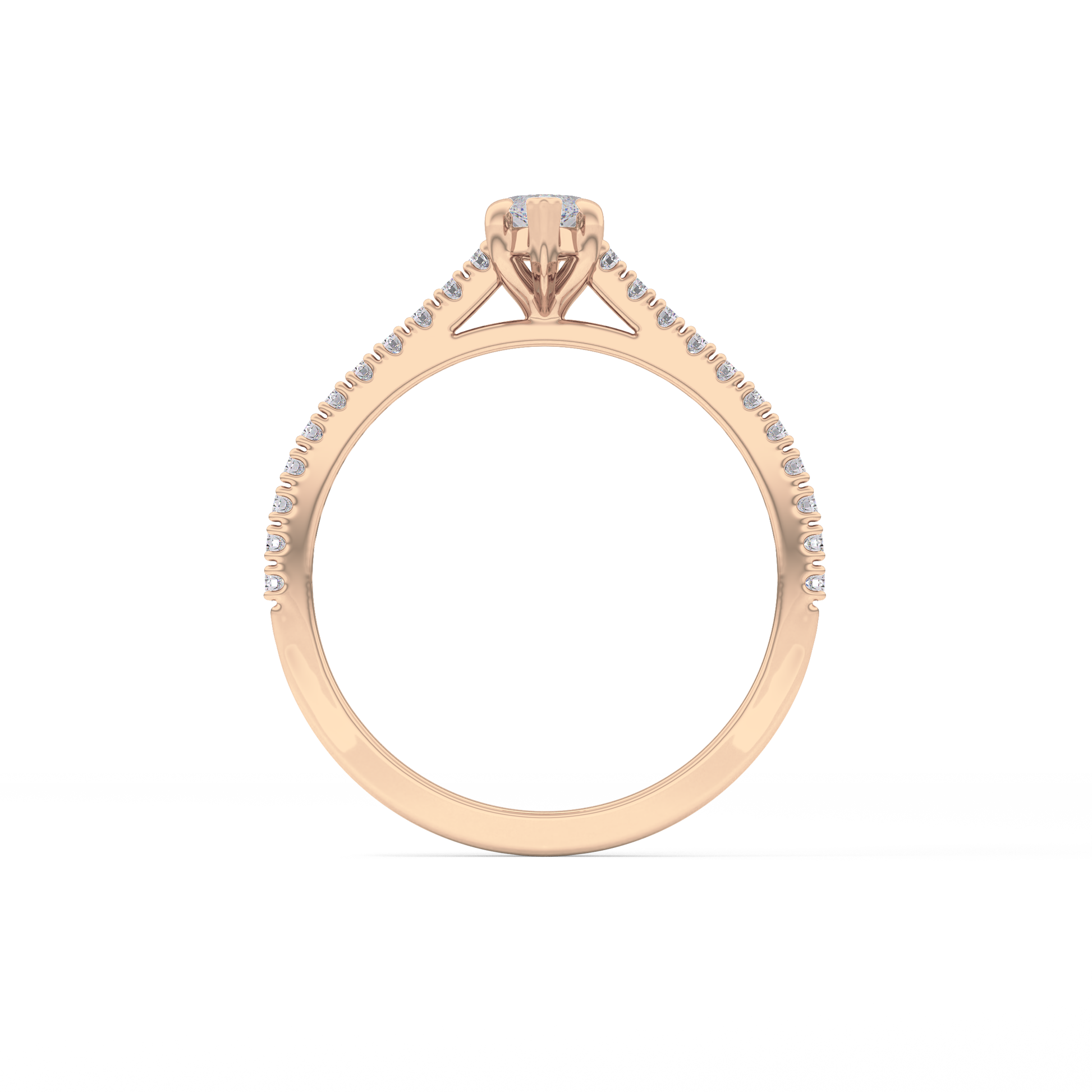 Marquise Pave Lab Grown Diamond Engagement Ring